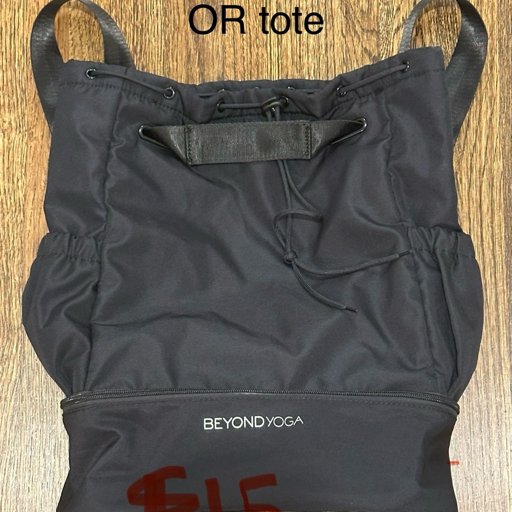 Beyond Yoga Black Drawstring Tote